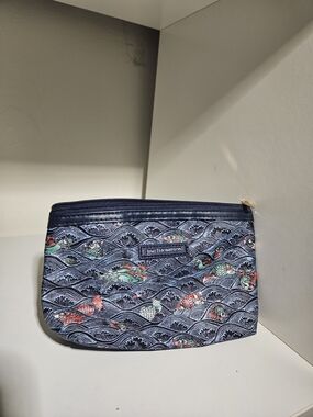 Jim Thompson Navy Koi  Zip Cosmetic Pouch